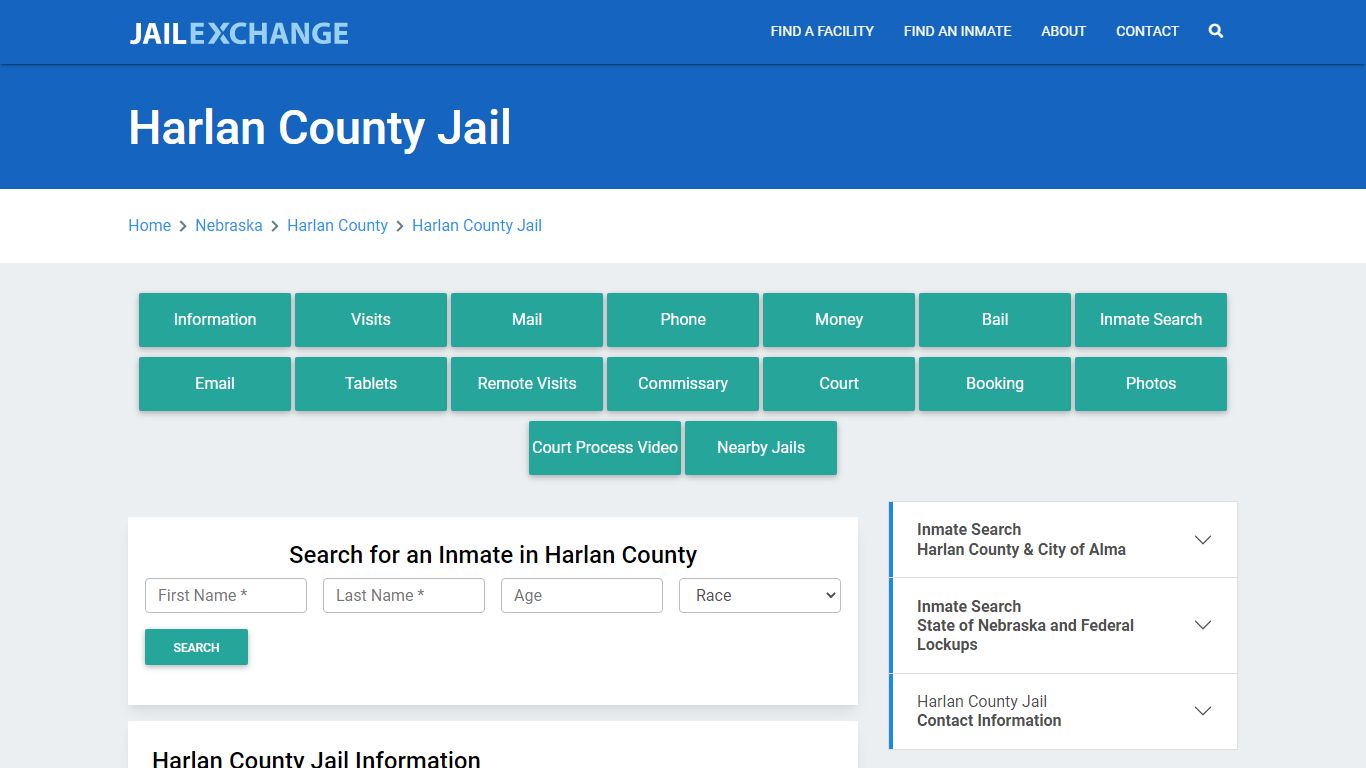 Harlan County Jail Roster Lookup, NE, Inmate Search